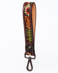 American Darling ADWSF123 Hand Tooled Genuine Leather Handle Strap For Wristlet Bags