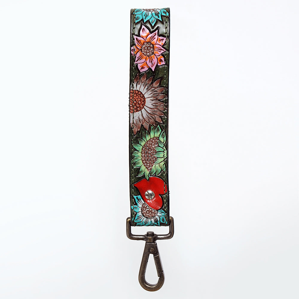 American Darling ADWSF124 Hand Tooled Genuine Leather Handle Strap For Wristlet Bags