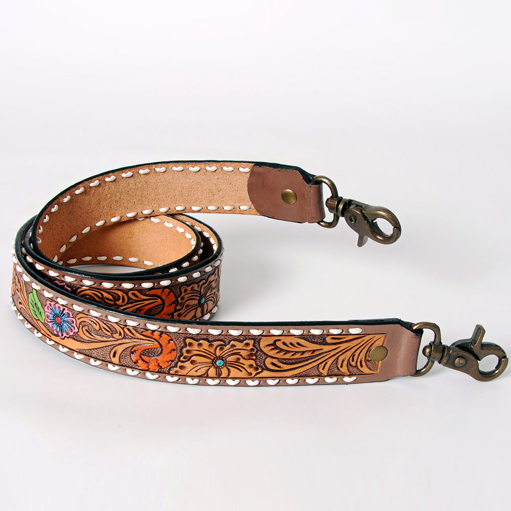 American Darling ADSTF162 Hand Tooled Genuine Leather Crossbody Handle Strap For Bags
