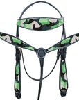 Western Horse Headstall Breast Collar American Leather Hilason camouflage