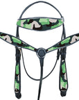 Western Horse Headstall Breast Collar American Leather Hilason camouflage