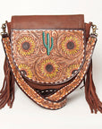 American Darling ADBGA163A Cross Body Hand Tooled Genuine Leather women bag western handbag purse