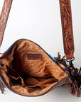 American Darling ADBGZ554 Signature Crossbody Hand Tooled Saddle Blanket Genuine Leather women bag western handbag purse