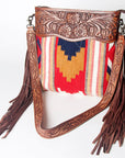 American Darling ADBGZ556 Signature Crossbody Hand Tooled Saddle Blanket Genuine Leather Women Bag Western Handbag Purse