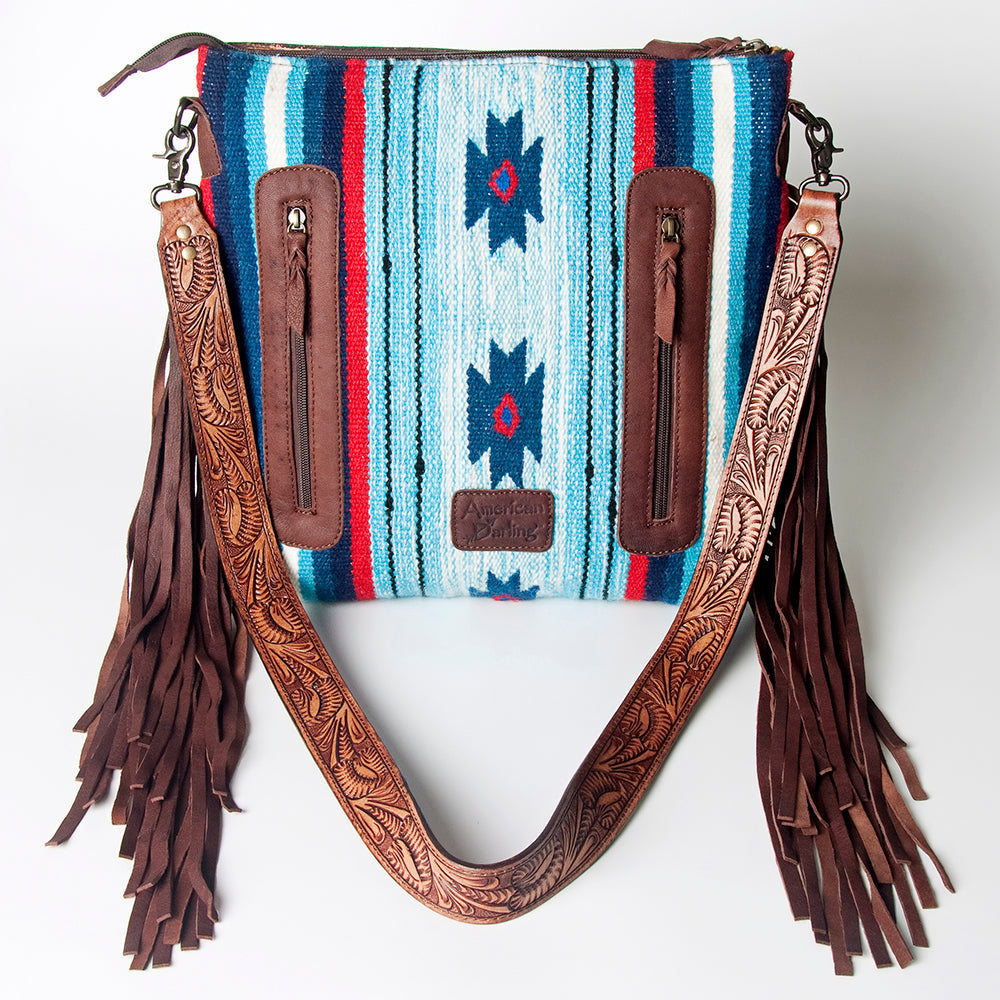 American Darling ADBGZ557 Signature Crossbody Hand Tooled Saddle Blanket Genuine Leather women bag western handbag purse