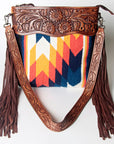 ADBGZ559 American Darling Hand Tooled Saddle Blanket Genuine Leather Women Bag Western Handbag Purse