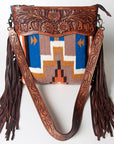 American Darling ADBGZ568 Signature Crossbody Hand Tooled Saddle Blanket Genuine Leather women bag western handbag purse