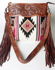 American Darling ADBGZ569 Signature Crossbody Hand Tooled Saddle Blanket Genuine Leather women bag western handbag purse