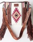 American Darling ADBGZ569 Signature Crossbody Hand Tooled Saddle Blanket Genuine Leather women bag western handbag purse