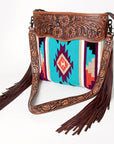 American Darling ADBGZ572 Signature Crossbody Hand Tooled Saddle Blanket Genuine Leather women bag western handbag purse