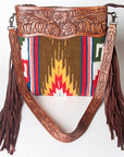 American Darling ADBGZ573 Signature Crossbody Hand Tooled Saddle Blanket Genuine Leather women bag western handbag purse