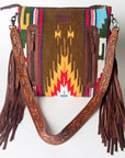 American Darling ADBGZ573 Signature Crossbody Hand Tooled Saddle Blanket Genuine Leather women bag western handbag purse