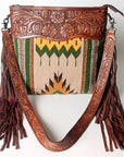 American Darling ADBGZ575 Signature Crossbody Hand Tooled Saddle Blanket Genuine Leather women bag western handbag purse