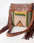 American Darling ADBGZ575 Signature Crossbody Hand Tooled Saddle Blanket Genuine Leather women bag western handbag purse