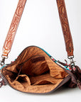 American Darling ADBGZ576 Signature Crossbody Hand Tooled Saddle Blanket Genuine Leather women bag western handbag purse
