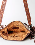 American Darling ADBGZ577 Signature Crossbody Hand Tooled Saddle Blanket Genuine Leather women bag western handbag purse