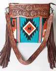American Darling ADBGZ578 Signature Crossbody Hand Tooled Saddle Blanket Genuine Leather Women Bag Western Handbag Purse