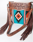 American Darling ADBGZ578 Signature Crossbody Hand Tooled Saddle Blanket Genuine Leather Women Bag Western Handbag Purse