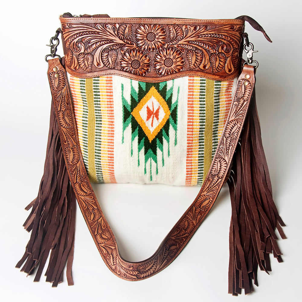 American Darling ADBGZ580 Signature Crossbody Hand Tooled Saddle Blanket Genuine Leather women bag western handbag purse