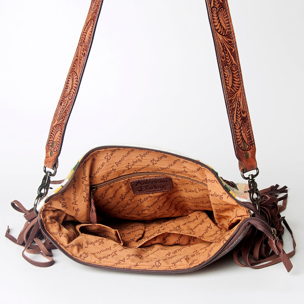 American Darling ADBGZ580 Signature Crossbody Hand Tooled Saddle Blanket Genuine Leather women bag western handbag purse