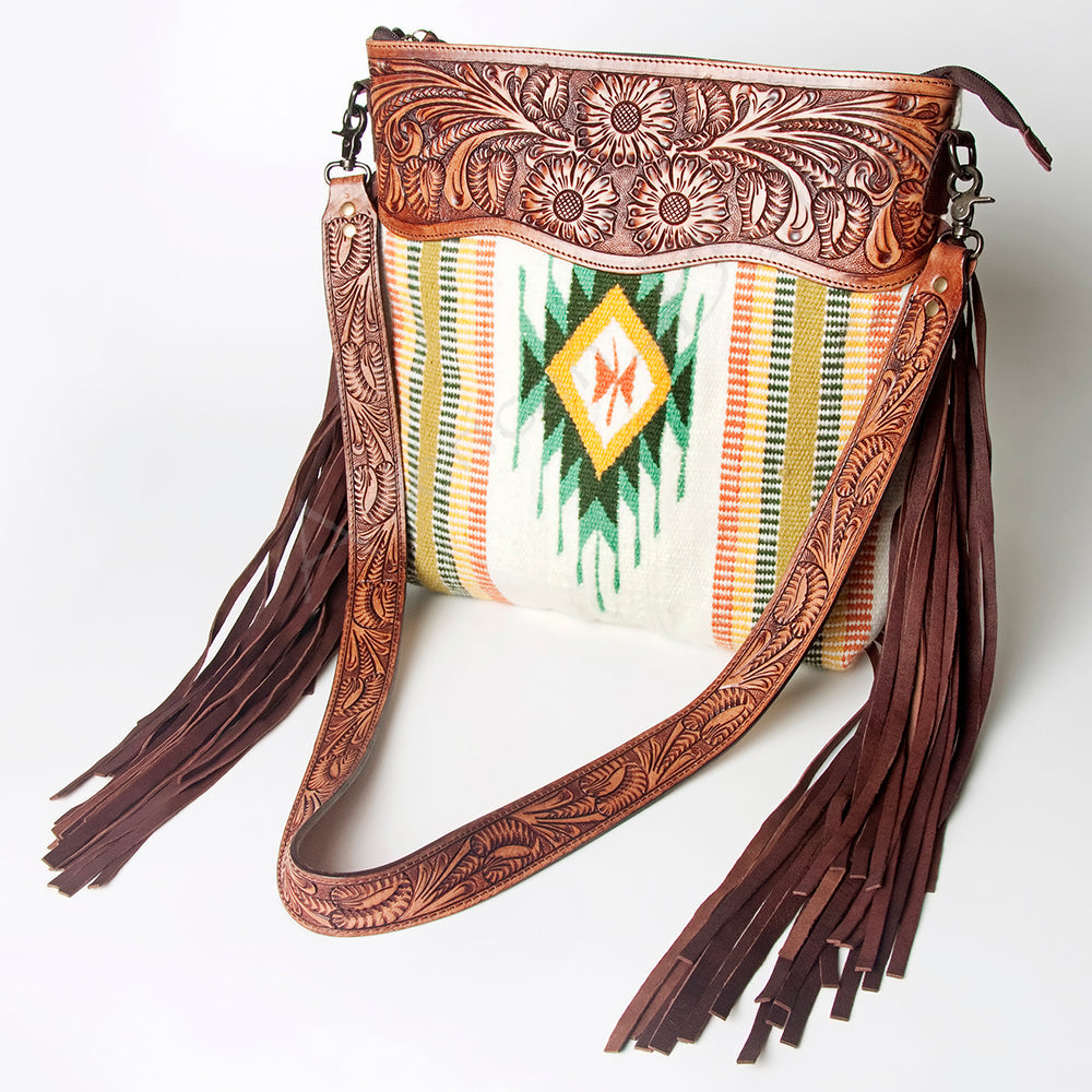 American Darling ADBGZ580 Signature Crossbody Hand Tooled Saddle Blanket Genuine Leather women bag western handbag purse