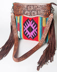 American Darling ADBGZ581 Signature Crossbody Hand Tooled Saddle Blanket Genuine Leather women bag western handbag purse