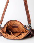American Darling ADBGZ582 Signature Crossbody Hand Tooled Saddle Blanket Genuine Leather women bag western handbag purse