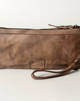 Never Mind Nmbg101B Wristlet Vintage Handmade Genuine Cowhide Leather Women Bag Western Handbag Purse