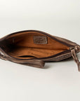Never Mind Nmbg101B Wristlet Vintage Handmade Genuine Cowhide Leather Women Bag Western Handbag Purse