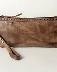 Never Mind Nmbg101B Wristlet Vintage Handmade Genuine Cowhide Leather Women Bag Western Handbag Purse