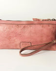 Never Mind Nmbg101C Wristlet Vintage Handmade Genuine Cowhide Leather Women Bag Western Handbag Purse