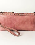 Never Mind Nmbg101C Wristlet Vintage Handmade Genuine Cowhide Leather Women Bag Western Handbag Purse