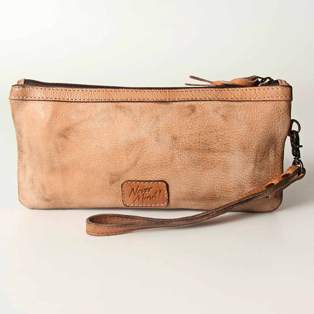 Never Mind Nmbg101D Wristlet Vintage Handmade Genuine Cowhide Leather Women Bag Western Handbag Purse