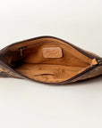 Never Mind Nmbg101D Wristlet Vintage Handmade Genuine Cowhide Leather Women Bag Western Handbag Purse