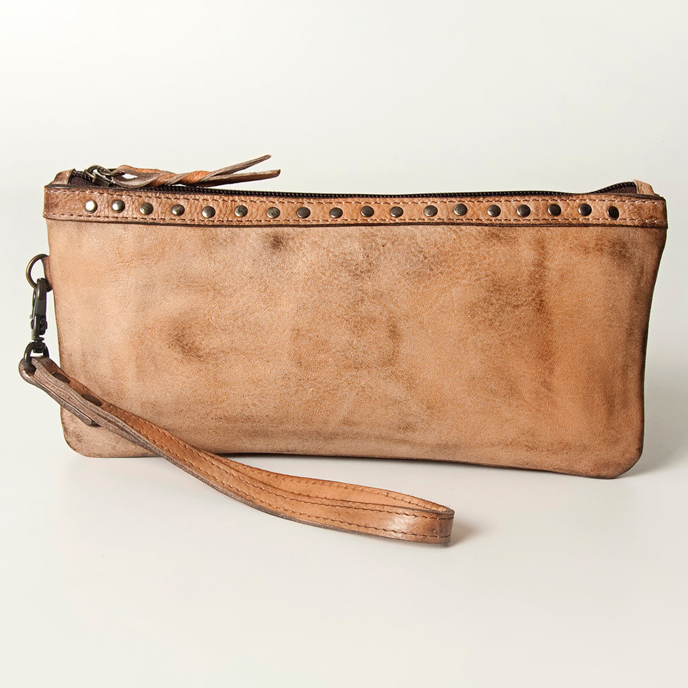 Never Mind Nmbg101D Wristlet Vintage Handmade Genuine Cowhide Leather Women Bag Western Handbag Purse
