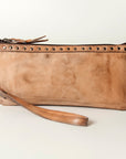 Never Mind Nmbg101D Wristlet Vintage Handmade Genuine Cowhide Leather Women Bag Western Handbag Purse