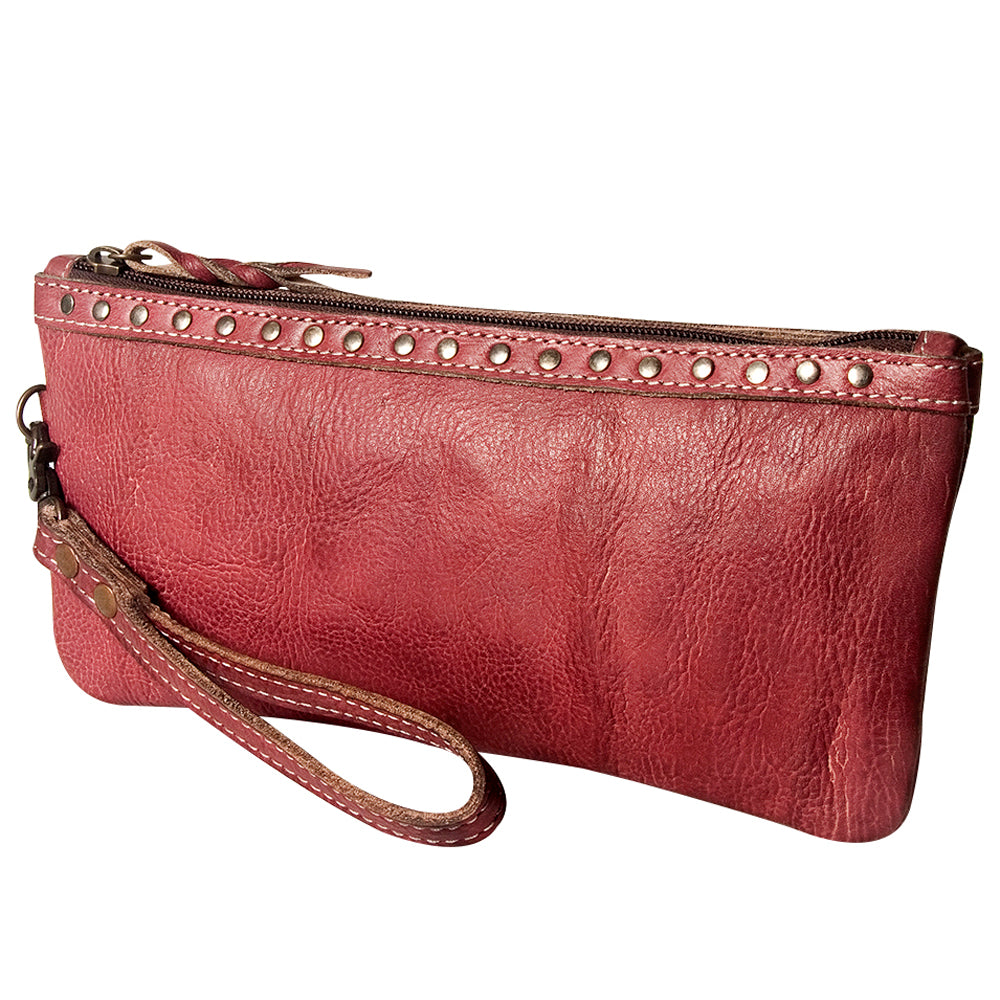 Never Mind Nmbg101E Wristlet Vintage Handmade Genuine Cowhide Leather Women Bag Western Handbag Purse