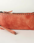 Never Mind Nmbg101I Wristlet Vintage Handmade Genuine Cowhide Leather Women Bag Western Handbag Purse