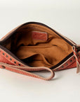 Never Mind Nmbg101I Wristlet Vintage Handmade Genuine Cowhide Leather Women Bag Western Handbag Purse