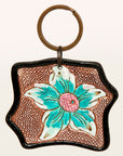 American Darling ADKR179 Hand Tooled Carved Genuine Leather Keyring