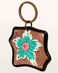 American Darling ADKR179 Hand Tooled Carved Genuine Leather Keyring