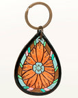 American Darling ADKR191 Hand Tooled Carved Genuine Leather Keyring