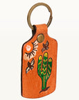 American Darling ADKR192 Hand Tooled Carved Genuine Leather Keyring