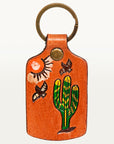 American Darling ADKR192 Hand Tooled Carved Genuine Leather Keyring