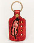 American Darling ADKR193 Hand Tooled Carved Genuine Leather Keyring