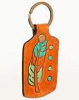 American Darling ADKR194 Hand Tooled Carved Genuine Leather Keyring