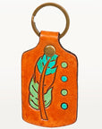 American Darling ADKR194 Hand Tooled Carved Genuine Leather Keyring