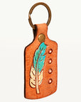 American Darling ADKR195 Hand Tooled Carved Genuine Leather Keyring