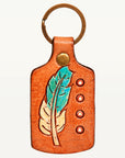 American Darling ADKR195 Hand Tooled Carved Genuine Leather Keyring