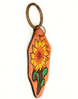 American Darling ADKR201 Hand Tooled Carved Genuine Leather Keyring